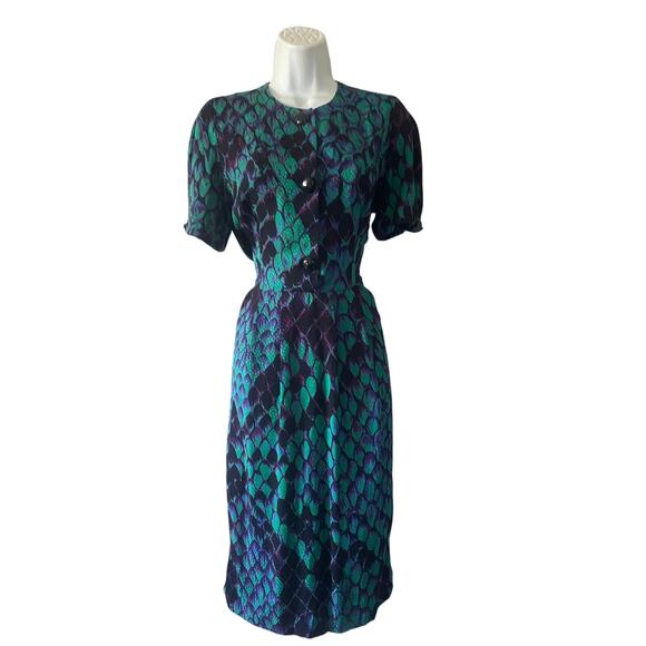 Vintage Flora King Silk Dress - Picture 1 of 10